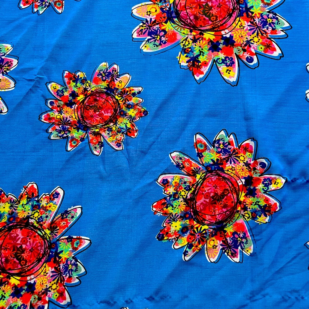 Colorful vintage flower pattern large scarf